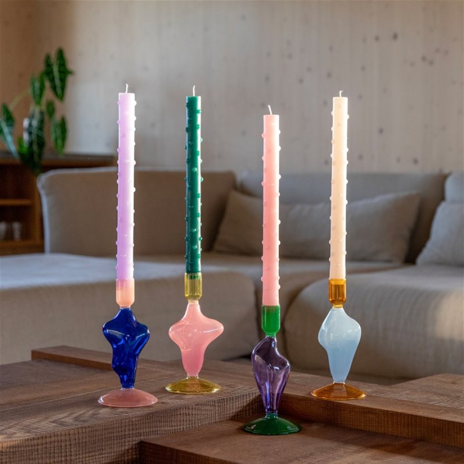 Candle Holders | &K Candle Holder Flux Light Blue